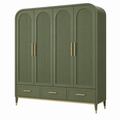 Armario 180 x 55 x 200 cm de madera verde con 4 puertas y 3 cajones estilo moderno