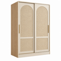 Armario 120 x 60 x 200 cm de madera beige con 2 puertas estilo natural