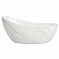 Bañera exenta 170 x 80 x 58 cm de acrílico blanco efecto mármol estilo moderno