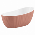 Bañera exenta 170 x 75 x 58 cm de acrílico rosa y blanco - diseño acanalado moderno